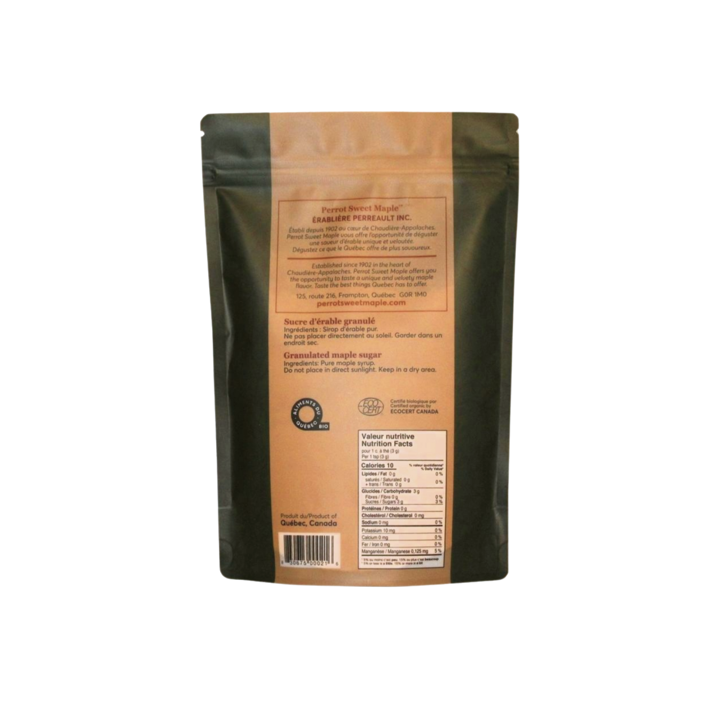 Organic maple sugar 454 g bag